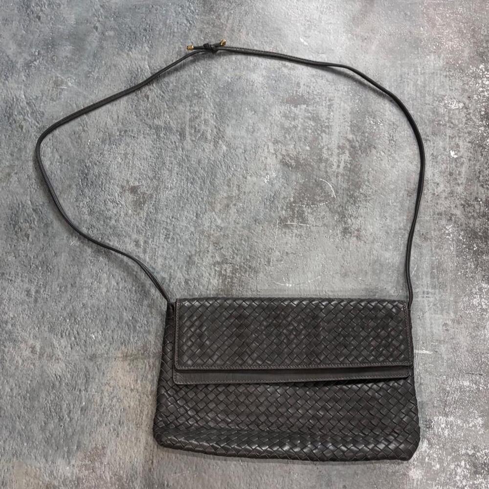 Vintage Cosci Grey Woven Crossbody Bag! Intrecciato Weave
